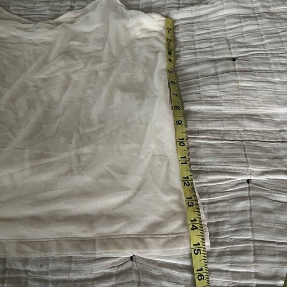 Isaac Mizrahi Target Ivory Tank Top XL Sheer Overlay Camisole y2K Spaghetti - Picture 8 of 8